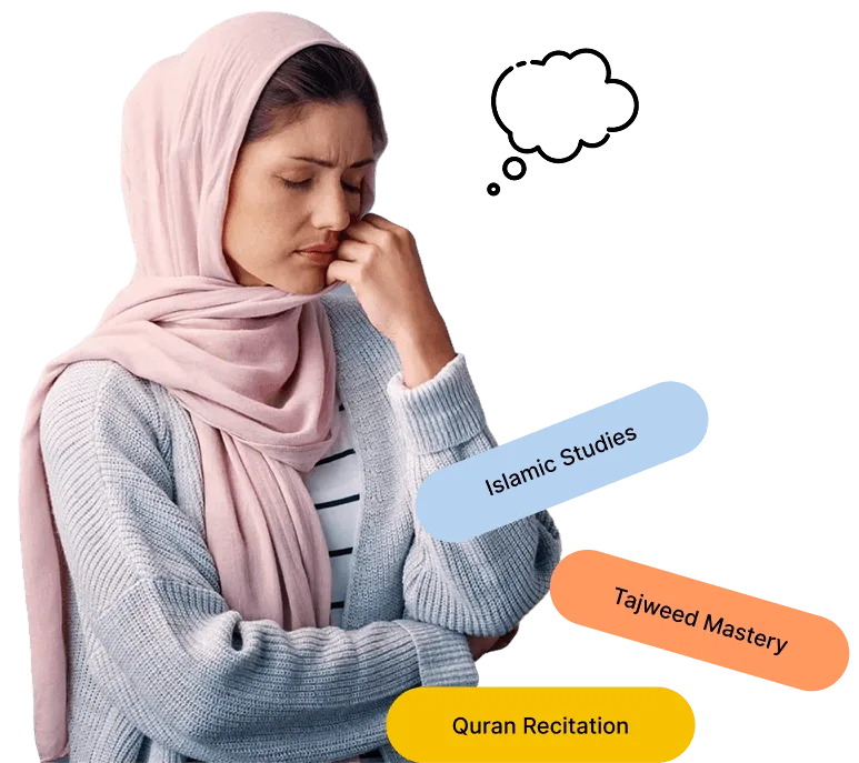 Muslim woman thinking